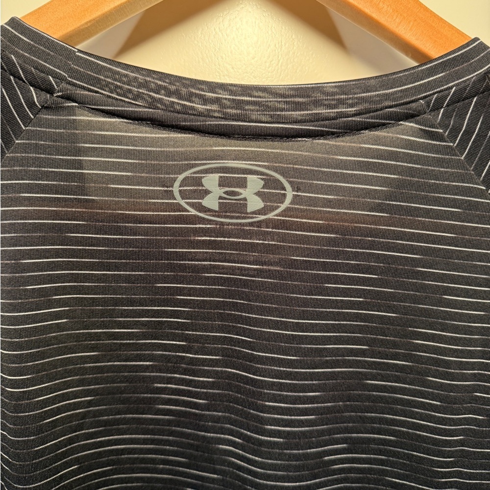 UNDER ARMOUR - Men’s Striped Tech Tee - Black Stripe - 2XL - NWT - Picture 6 of 9